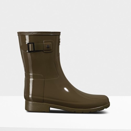 Hunter Refined Slim Fit Gloss Short Rain Boots For Womens - NZ M6924